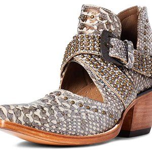 ARIAT Dixon Rock N Roll Western Boot - Size 9 - Silver Snake Print